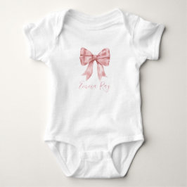 Preppy Southern Pink Bow Girl Baby shower Romper