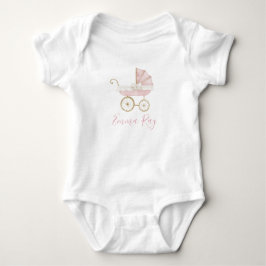 Preppy Southern Pink Carriage Girl Baby shower Romper