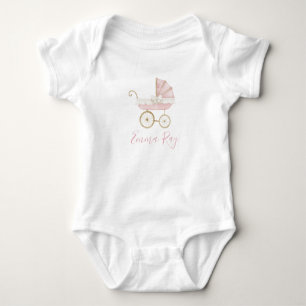 Preppy Southern Pink Carriage Girl Baby shower Romper