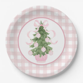 Preppy Southern Pink Christmas Baby shower Papieren Bordje