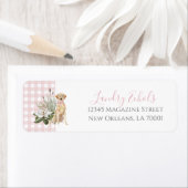 Preppy Southern Pink Dog Adresetiketten Etiket (Insitu)