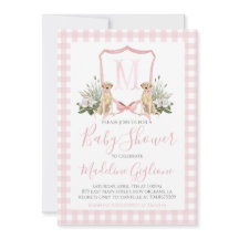 Preppy Southern Pink Dog Girl Baby shower
