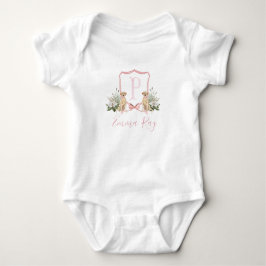 Preppy Southern Pink Dog Girl Baby shower Romper