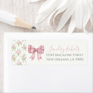 Preppy Southern Pink Floral Baby shower Etiket