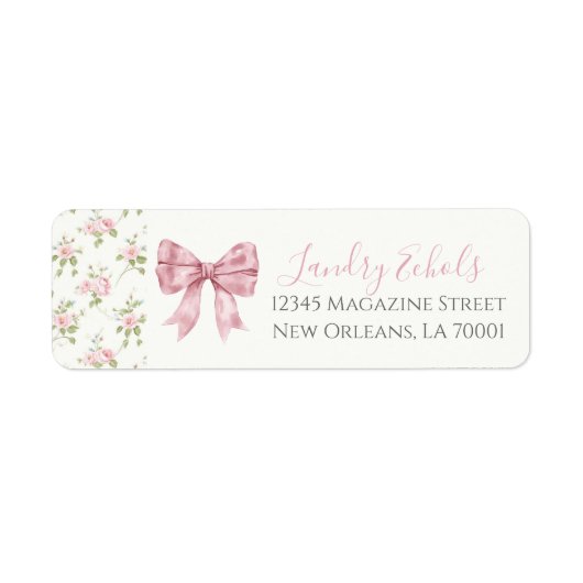Preppy Southern Pink Floral Baby shower Etiket (Voorkant)