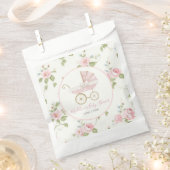 Preppy Southern Pink Girl Bloemen Baby shower Bedankzakje (Geknipt)