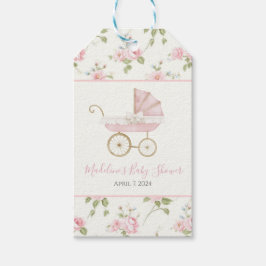 Preppy Southern Pink Girl Bloemen Baby shower Cadeaulabel
