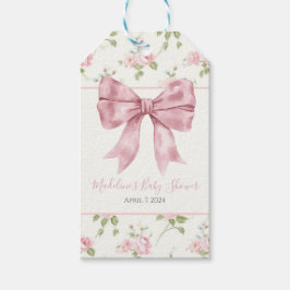 Preppy Southern Pink Girl Bloemen Baby shower Cadeaulabel