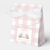 Preppy Southern Pink Girl Dog Baby shower Bedankdoosjes (Voorkant Zijde)