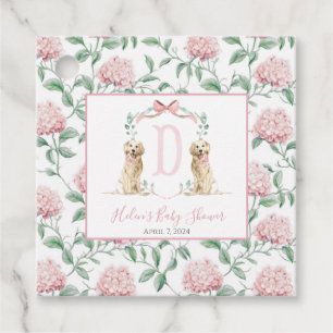 Preppy Southern Pink Girl Dog Baby shower Bedankjes Labels