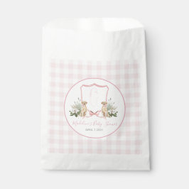 Preppy Southern Pink Girl Dog Baby shower Bedankzakje