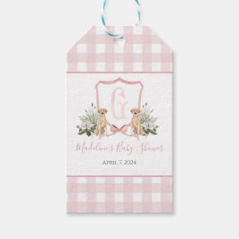 Preppy Southern Pink Girl Dog Baby shower Cadeaulabel