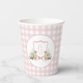 Preppy Southern Pink Girl Dog Baby shower Papieren Bekers (Voorkant)