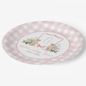 Preppy Southern Pink Girl Dog Baby shower Papieren Bordje (Gekanteld)