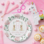Preppy Southern Pink Girl Dog Baby shower Papieren Bordje (Feest)