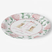 Preppy Southern Pink Girl Dog Baby shower Papieren Bordje (Gekanteld)