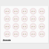 Preppy Southern Pink Girl Dog Baby shower Ronde Sticker (Vel)