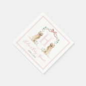 Preppy Southern Pink Girl Dog Baby shower Servet (Hoek)
