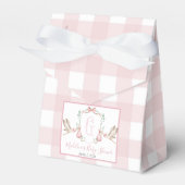 Preppy Southern Pink Meisje Stork Baby shower Bedankdoosjes (Voorkant Zijde)