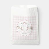 Preppy Southern Pink Meisje Stork Baby shower Bedankzakje (Voorkant)
