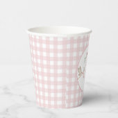 Preppy Southern Pink Meisje Stork Baby shower Papieren Bekers (Rechts)