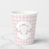 Preppy Southern Pink Meisje Stork Baby shower Papieren Bekers (Voorkant)