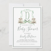 Preppy Southern Sage Boy Lamb Baby shower Kaart (Voorkant)