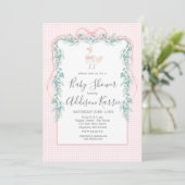 Preppy Southern silly goose baby shower invite Kaart (Staand voorkant)