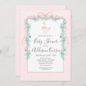 Preppy Southern silly goose baby shower invite Kaart (Voorkant / Achterkant)