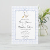 Preppy Southern silly goose boy baby shower invite Kaart (Staand voorkant)