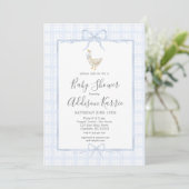 Preppy Southern silly goose boy baby shower invite Kaart (Staand voorkant)