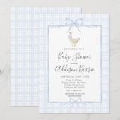 Preppy Southern silly goose boy baby shower invite Kaart (Voorkant / Achterkant)