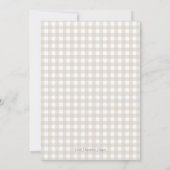 Preppy Southern Tan Stork Baby shower Invitation Kaart (Achterkant)