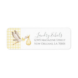 Preppy Southern Yellow Stork Adresetiketten Etiket