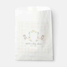 Preppy Southern Yellow Stork-Baby shower Bedankzakje