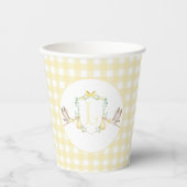 Preppy Southern Yellow Stork-Baby shower Papieren Bekers (Voorkant)