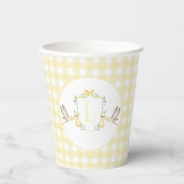 Preppy Southern Yellow Stork-Baby shower Papieren Bekers