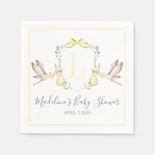 Preppy Southern Yellow Stork-Baby shower Servet