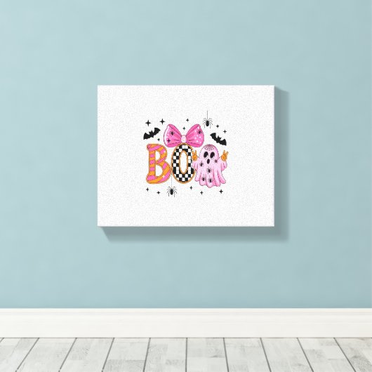 Preppy Spooky Halloween-boek Canvas Afdruk (Insitu (Houten vloer))