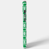Preppy Square Lattice Monogram – Green & Navy Case-Mate iPhone Case (Achterkant / Links)