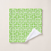 Preppy Square Lattice - Pink & Lime Green Monogram Bad Handdoek (Wasdoekje)