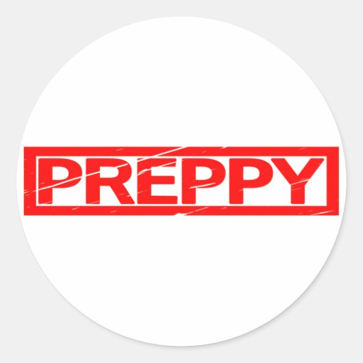 Preppy Stamp Ronde Sticker (Voorkant)