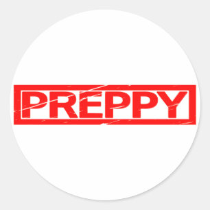 Preppy Stamp Ronde Sticker
