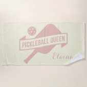Preppy Stijlvolle Girly Pickleball Strandlaken (Voorkant)