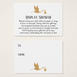 Preppy Stork Display Baby shower Gift Card invoege Visitekaartjes