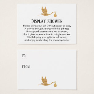 Preppy Stork Display Baby shower Gift Card invoege Visitekaartjes