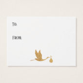 Preppy Stork Display Baby shower Gift Card invoege Visitekaartjes (Achterkant)
