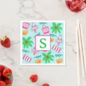 Preppy strand bikini handdoek palmboom handdoek mo servet (Insitu)