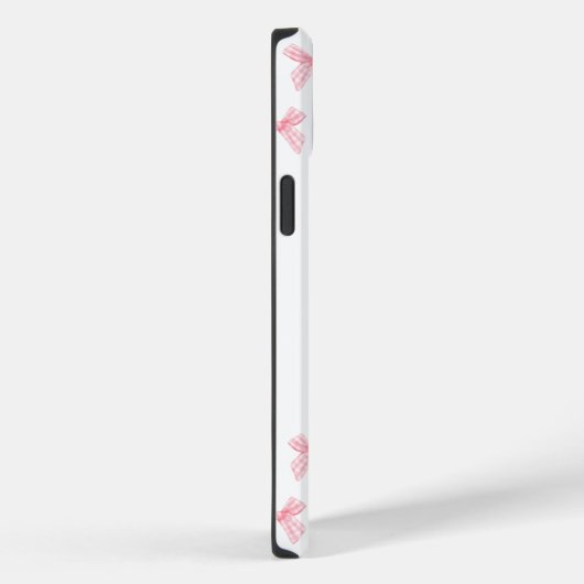 Preppy Strawberry Pink Gingham Bows gepersonalisee Case-Mate iPhone Case (Achterkant / Rechts)