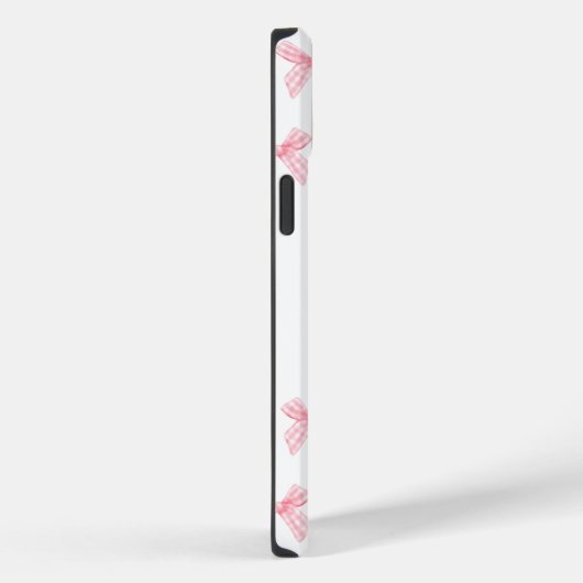 Preppy Strawberry Pink Gingham Bows Laurel Krans Case-Mate iPhone Case (Achterkant / Rechts)